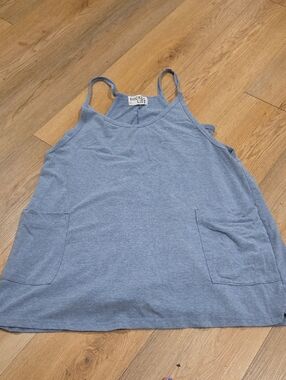 BUCKETLIST Light Heather Blue Women's Pocket Short Dress. Shorts Underneath